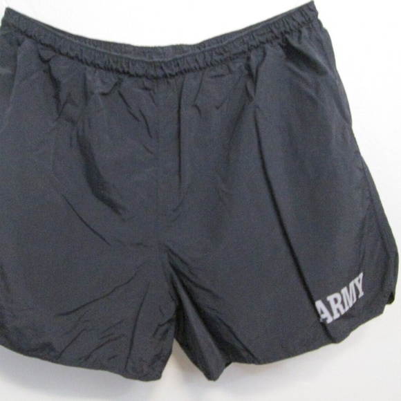 Army PT Shorts Mens S Black Lined Trunks Physical Fitness Uniform - Picture 1 of 3